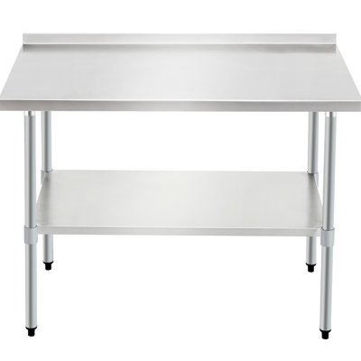 Heavy-duty Stainless Steel Work Table For Warehouses, 30x48 Inches, Adjustable Shelf, Wear- Construction, Long-term Stability Versatile Homes, Storage, Easy To Clean,