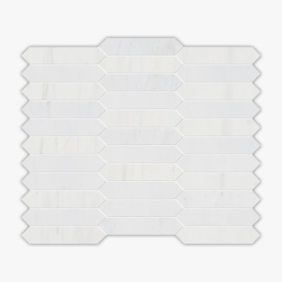 Bianco Dolomiti Honed 1x5 Picket Marble Mosaic