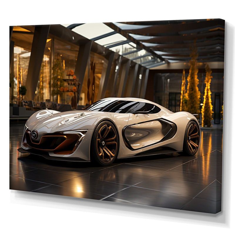 Vitrine de voiture de sport exotique - art mural voiture exotique, H 12 po x l 20 po x P 1 po, Toile tendue