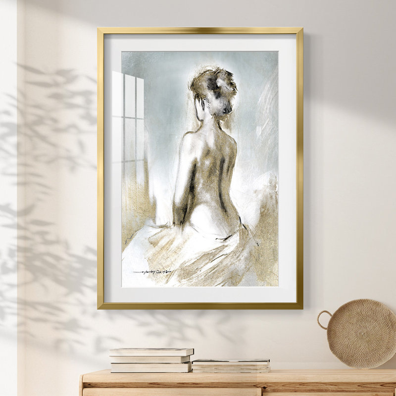 Puerto Vallarta - Toile tendue avec châssis, H 28,5 po x l 20,5 po, Doré