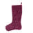 Maroon Pink Striped Cotton Velvet Stocking