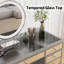 Meuble-lavabo à miroir 51 po avec 13 tiroirs style Hollywood-727290428