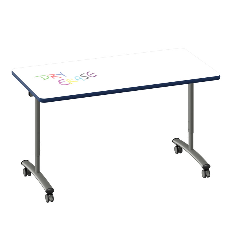 Table rabattable Premium Premium, H 38 po x L 60 po x l 30 po, Blanc / Bleu