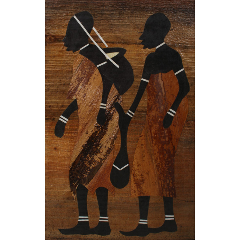 African Couple | Fine Leaf On Silk | By Deepa Kushwaha | With Frame