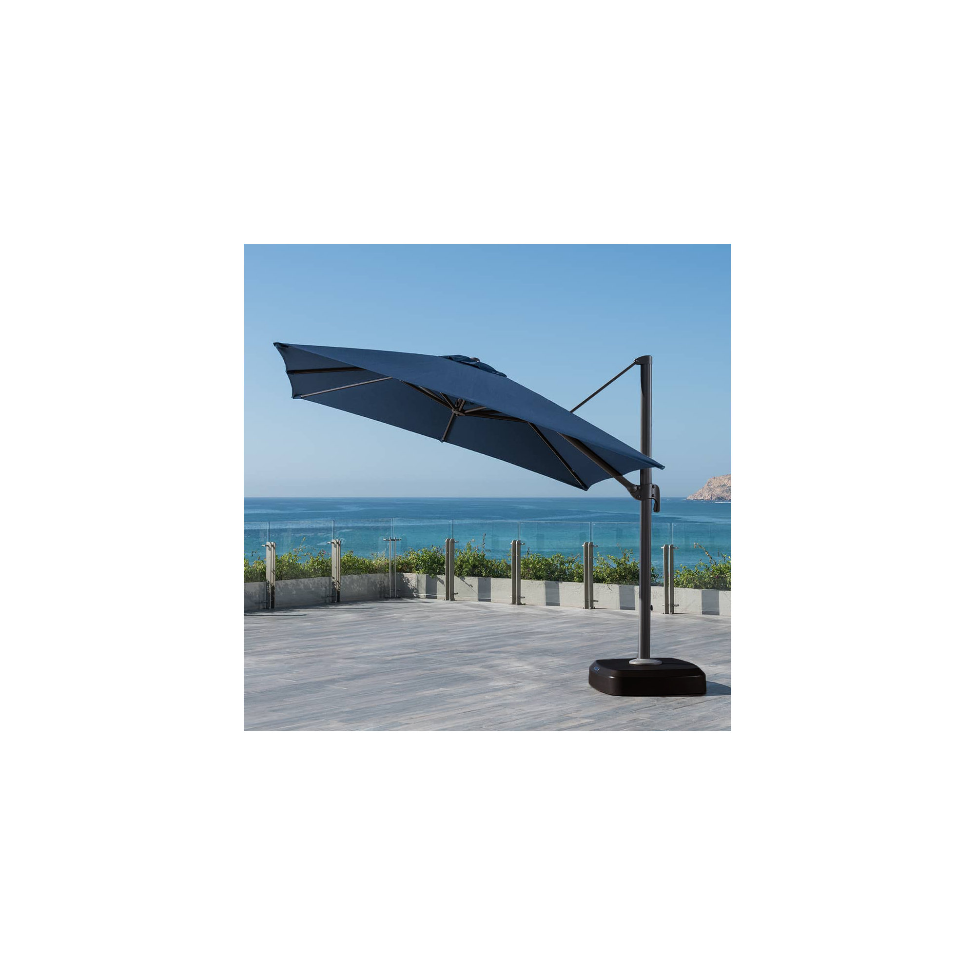 Tredyn 120'' Sunbrella® Cantilever Outdoor Umbrella, Blue