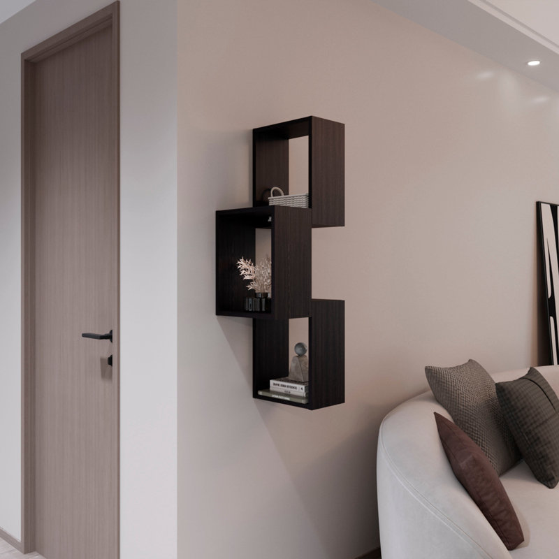 Seyner 3-Cube Wall Shelf, Open Storage And Display Shelves For Living Room Decor Or Office Decor