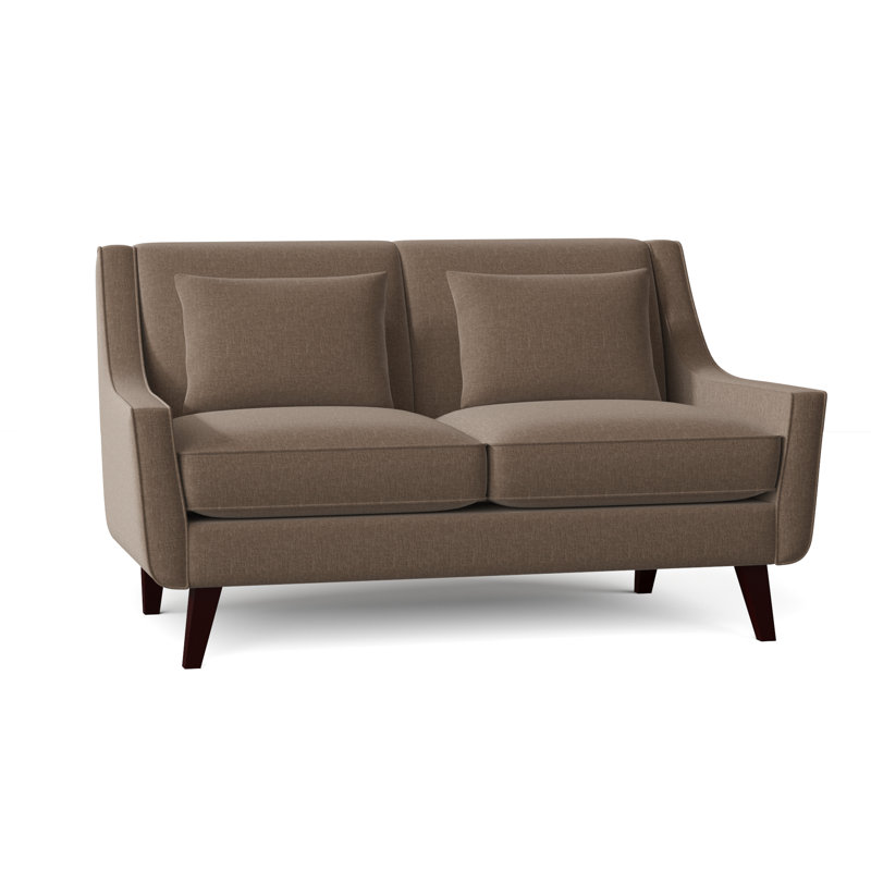 Causeuse à accoudoirs évasés de 61 po avec coussins réversibles Gros, Napa taupe chenille