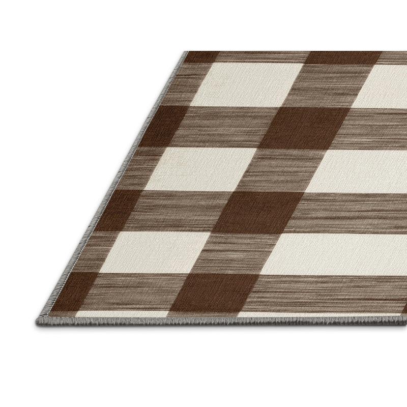Tapis gris à rayures horizontales lavable à la machine, Tapis de couloir 2 pi x 4 pi