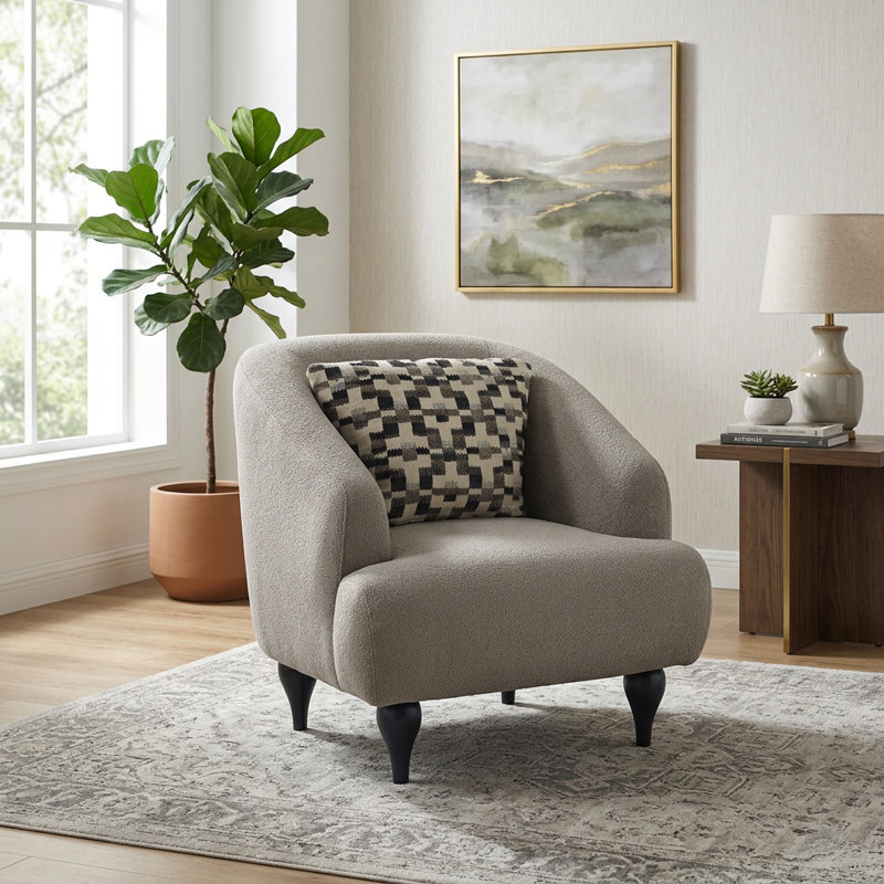 Fauteuil d'appoint rembourré et rembourré Damla