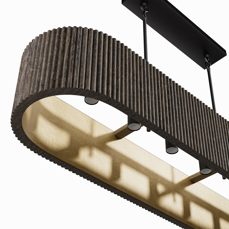 Luminaire suspendu pour îlot de cuisine Mid-Century, Distressed Black