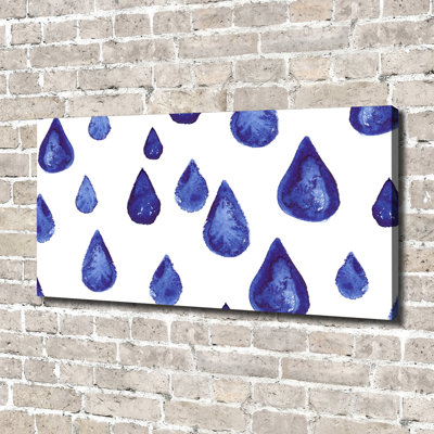 Blue Drops 1 Piece Wrapped Canvas Wall Art