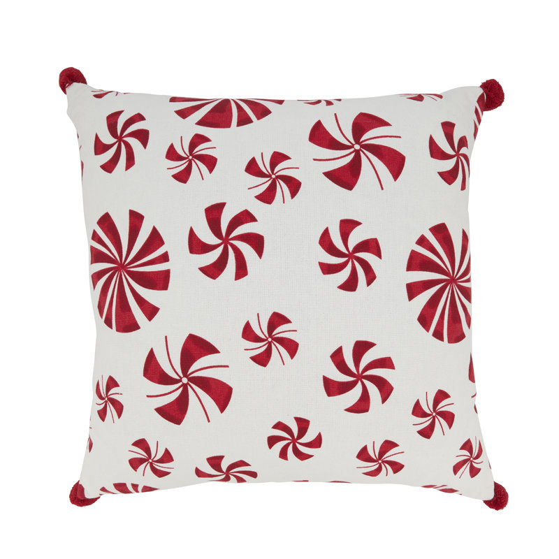 Coussin décoratif en duvet de canne de bonbon