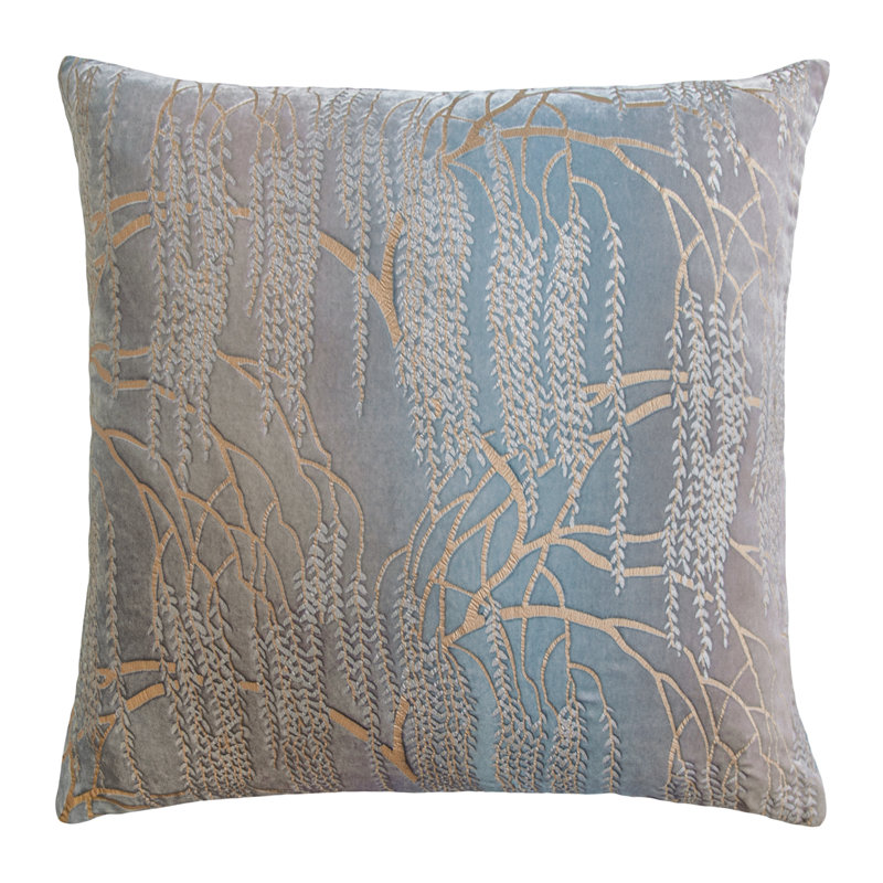 Metallic Square Velvet Pillow Cover & Insert, 22" x 22", Latte