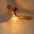52''  Ceiling Fan With Light Kit And Bamboo Caged Shade, Remote Control Included
