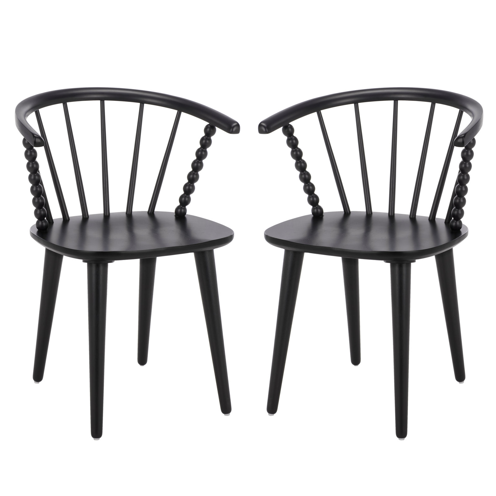 Condrey Curved Back Dining Armchair, Matte Black