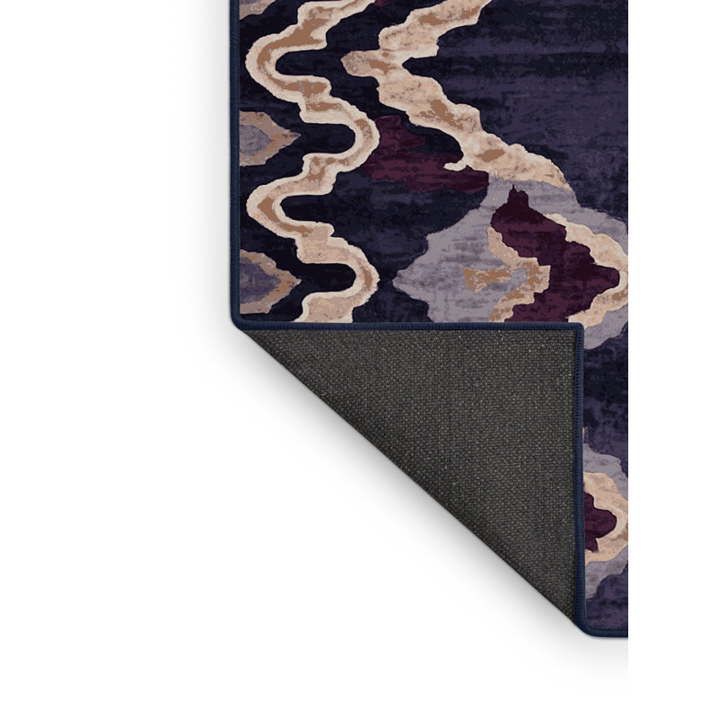 Tapis mauve soyeux et moelleux, Rectangle 4 pi x 6 pi