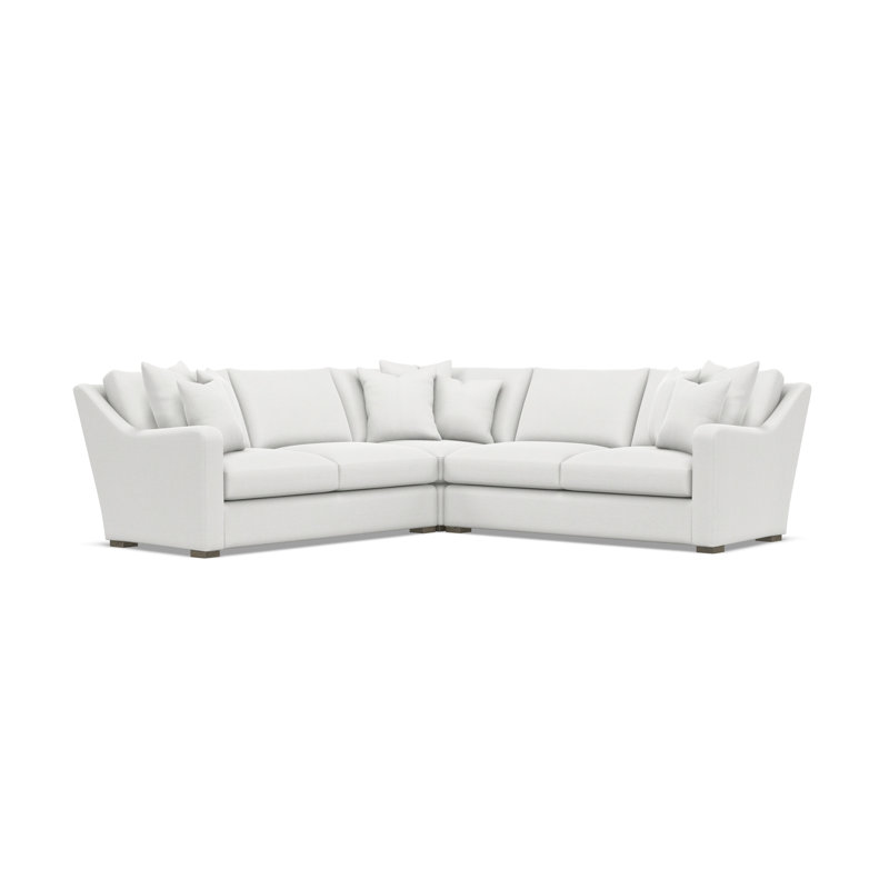 Bernhardt Ventura 3-Piece Fabric Sectional, 34.5" H x 107.5" W x 107.5" D, Symmetrical, White Polyester Blend