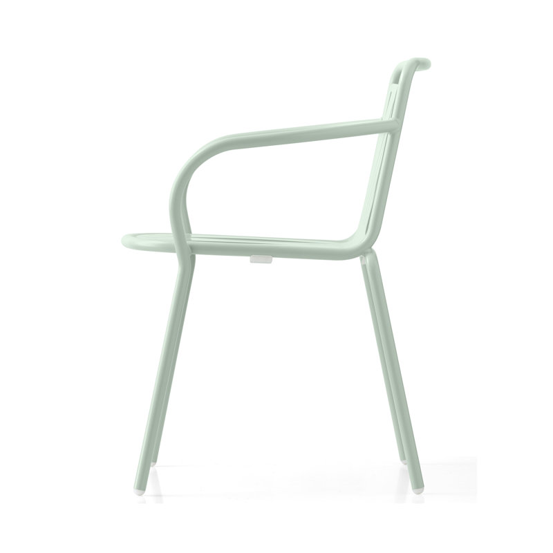 Easy Metal Outdoor Armchair, Matt Thyme Green