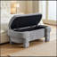 Banc rembourré avec rangement rabattable et pieds robustes-244493815