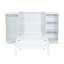 Lit simple avec tablette de chevet et garde-robe de rangement - blanc, solution pratique avec tablettes blanches