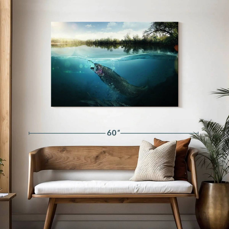 Fishing Underwater Scene, 30" H x 45" W