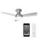 44" Flush Mount Outdoor/Indoor Smart Ceiling Fan with Remote Control, Works With Google Assistant, Amazon Alexa and IOS/Android Mobile APP