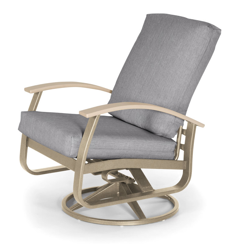 Belle Isle Outdoor Swivel Lounge Chair, Canvas Granite Sunbrella® Canvas, Gloss White, White P50