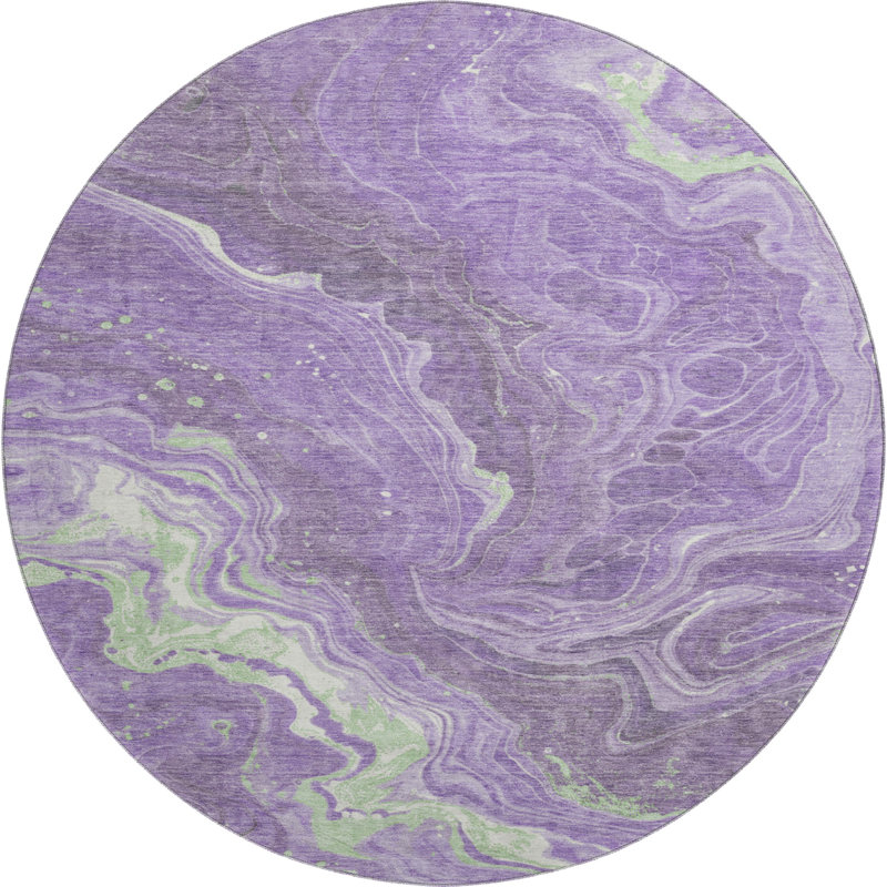 Premium Machine Washable Hedden AMF1701 Abstract Rug, Round 8'