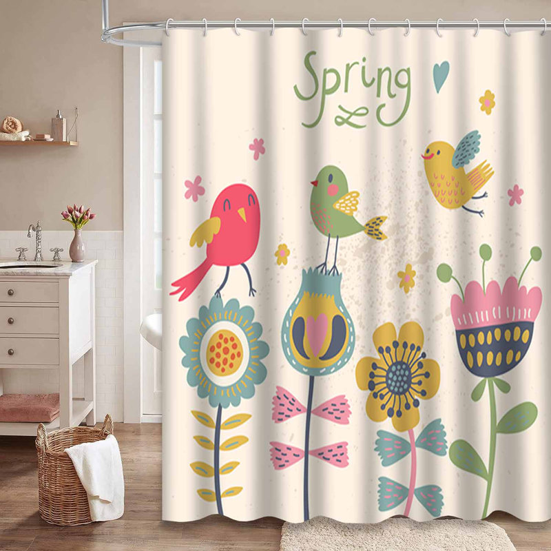 Rideau de douche imperméable avec 12 crochets, L 72 po x l 84 po