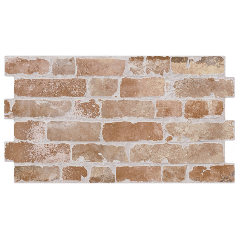 Manhattan 12" x 21" Porcelain Brick Look Wall Tile, Brown
