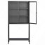Bibliothèque haute, armoire de rangement en métal, buffet, vitrine de rangement, bibliothèque avec rangement-113040105