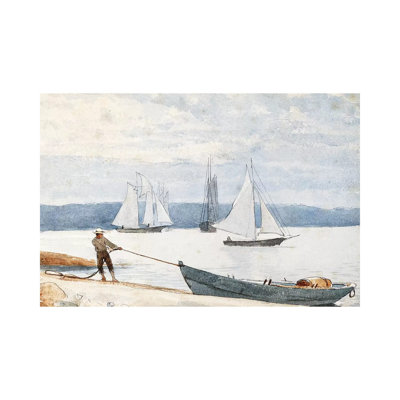 Pulling The Dory, 1880 by Winslow Homer - Wrapped Canvas Gallery-Wrapped Canvas Giclée