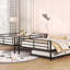 Lit double superposé au dessus d'un grand lit double avec gigogne-1319995243