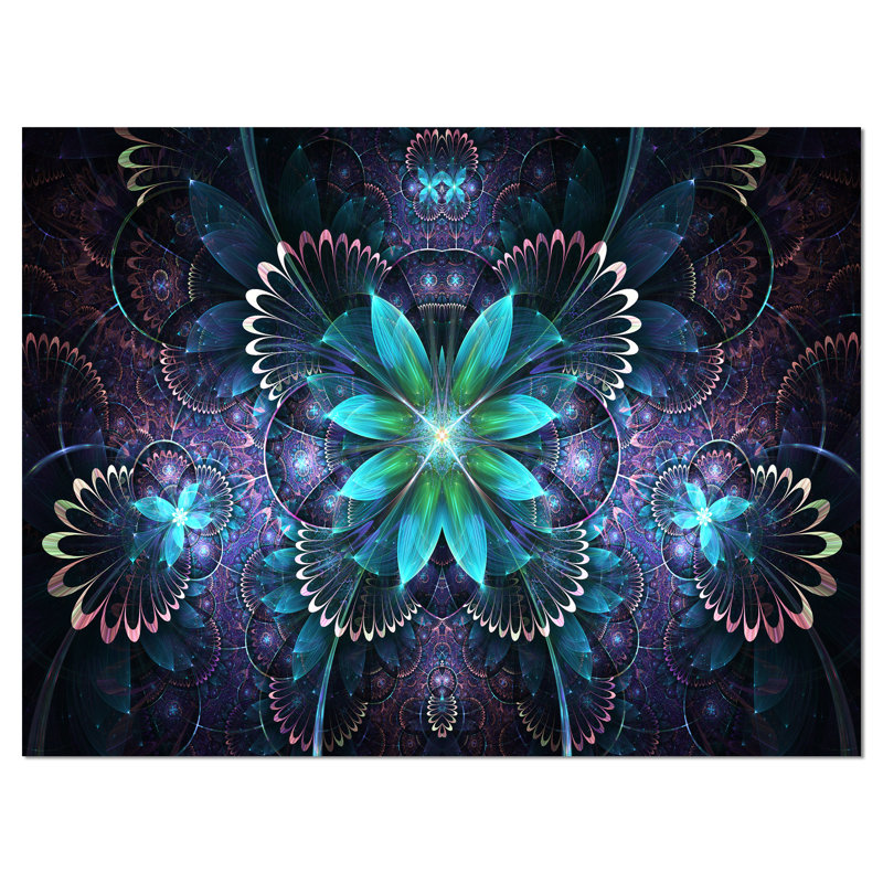 «Blue Fractal Flower», impression sur toile tendue, H 30 po x l 40 po x P 1 po