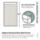 Solaris 34 in. x 58.25 in. Frameless Clear Fixed Radius Single Fixed Bath Panel