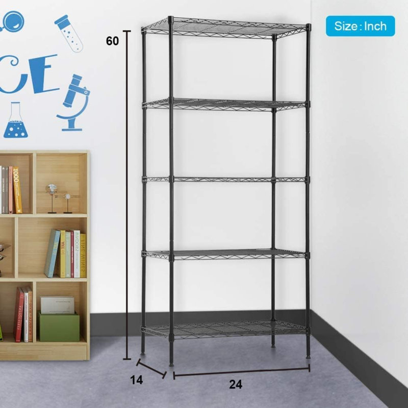 24'' W Metal Height -Adjustable Shelving Unit