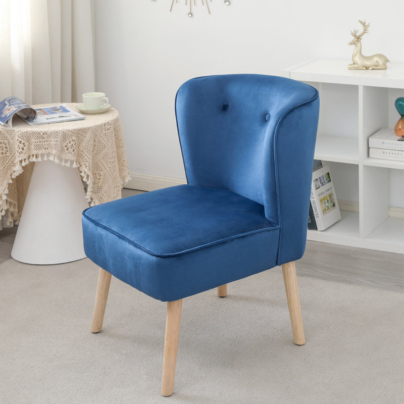 Jazlynn Upholstered Wingback Chair, Blue