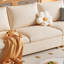 Log cream-style fabric sofa straight row-104066537-104066539