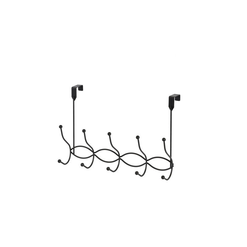 Waves Storage Hooks Over-the-Door Towel Hook, Matte Black