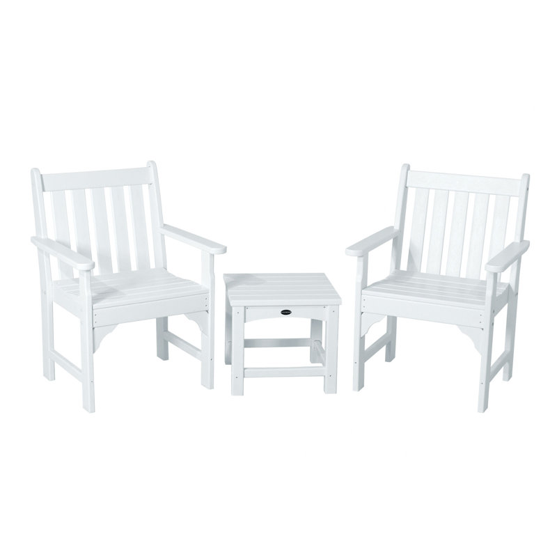 POLYWOOD Vineyard 3 Piece Seating Group, White