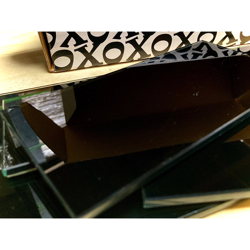 Black Diamond 3 in. x 12 in. Glossy Glass Straight Edge Peel & Stick Subway Decorative Kitchen & Bathroom Wall Tile