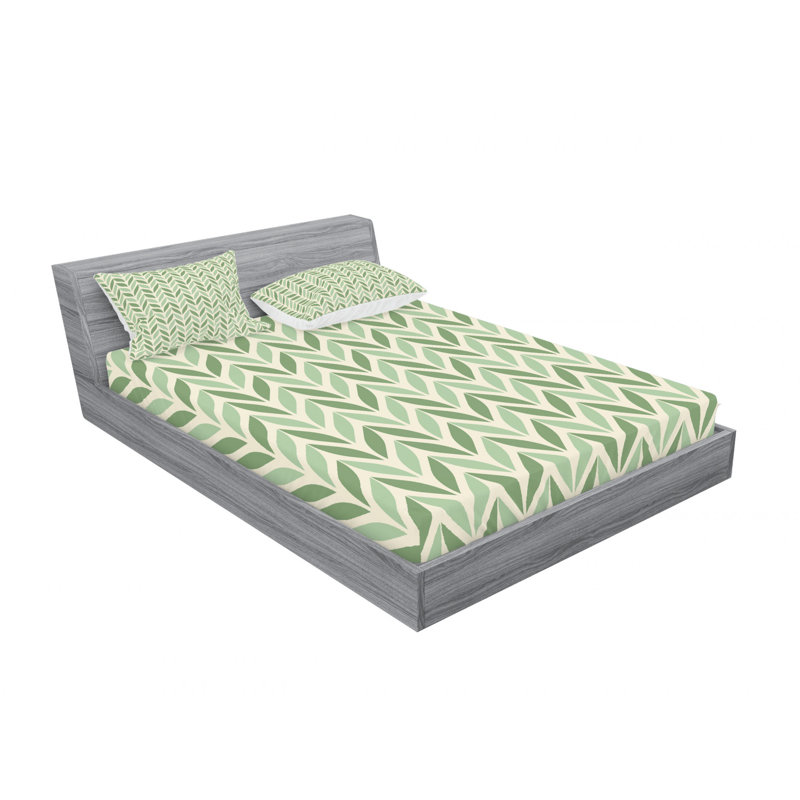 Microfiber Chevron Sheet Set, Queen Sheet Set with Fitted Sheet