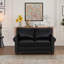Causeuse de salon en similicuir noir-550691466