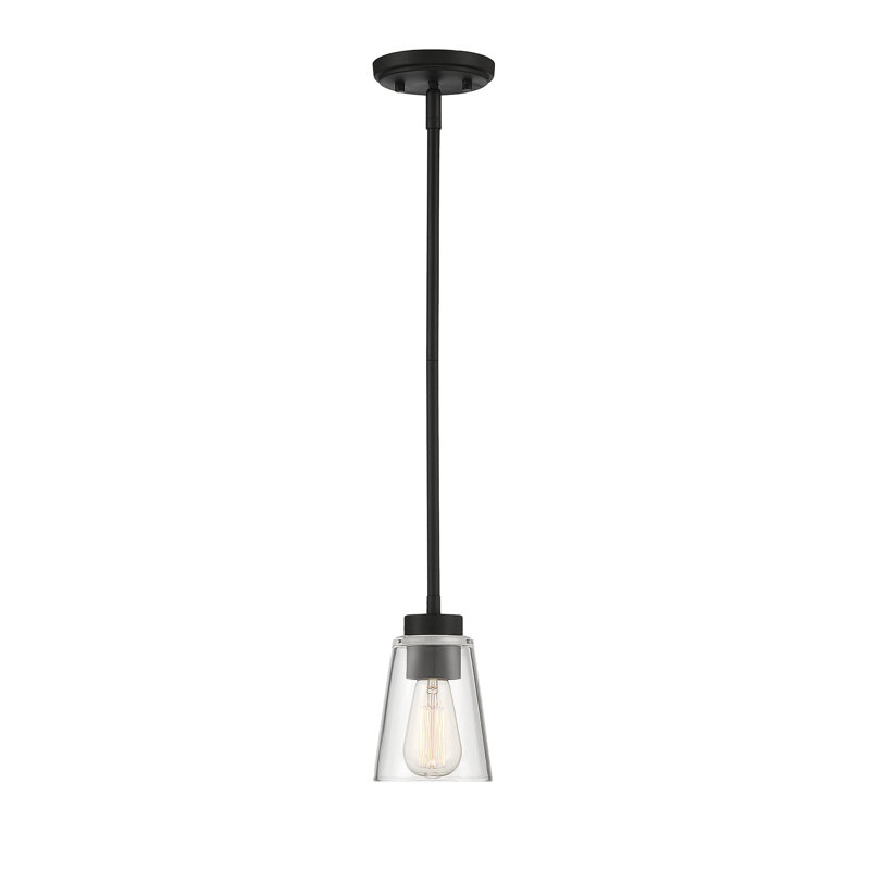 Macklin 1 - Light Single Cone Pendant in Matte Black, Matte Black