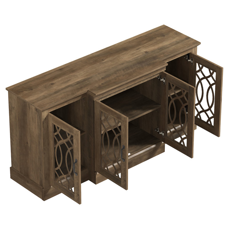 Buffet large 4 portes Eleana, Brun