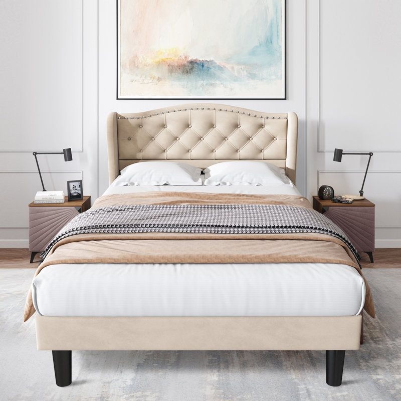 Tamber Upholstered Bed, European Single (90 x 200cm)