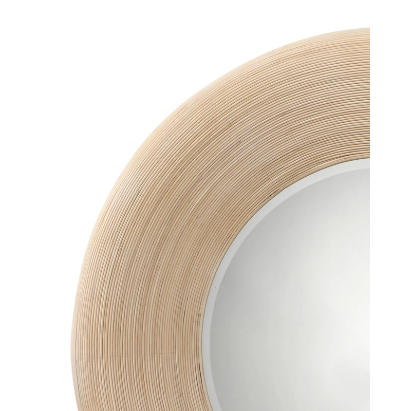 Paddock Round Bamboo / Rattan Mirror, Cream
