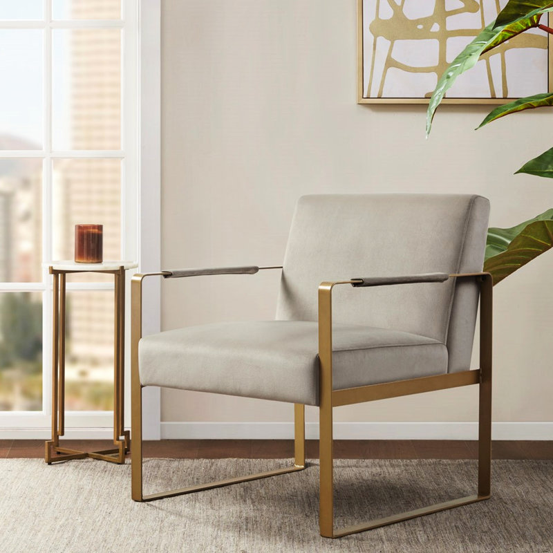 Chaise d'appoint, accoudoirs et pieds en métal (chaise d'appoint)