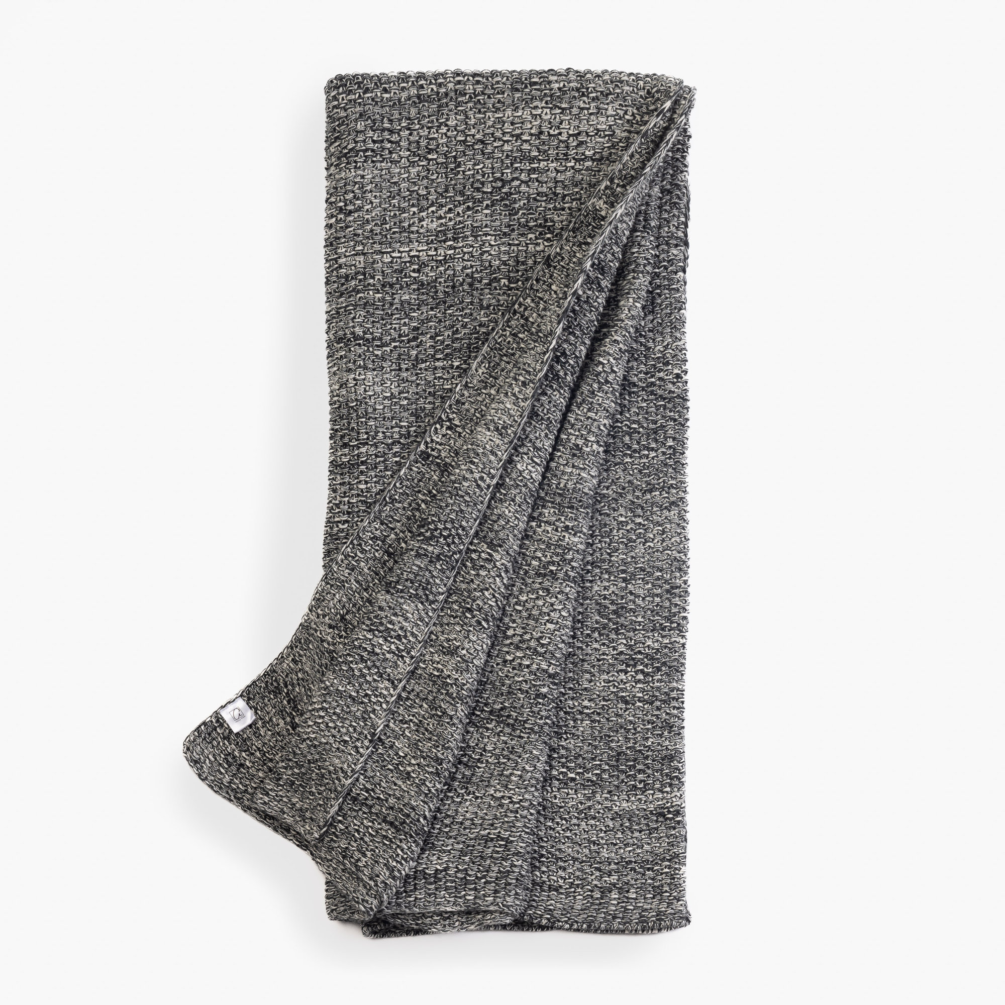 Cotton Knitted Throw Blanket, Charcoal