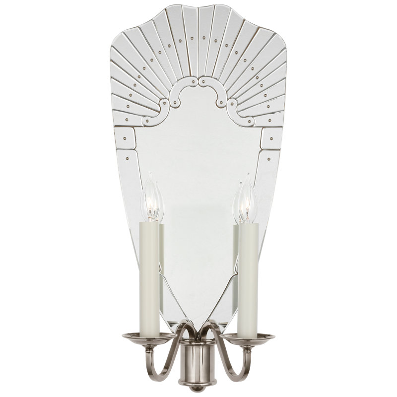 Adelaide 2 - Light Candle Wall Light, Butler's Silver, 26.75" H x 12.25" W x 8.75" D